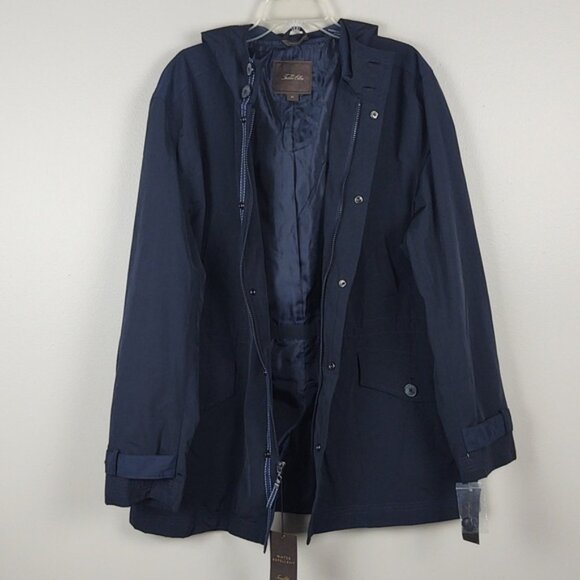 NWT Tasso Elba Raincoat Navy Blue Midlength Versatile All Seasons XL - Picture 3 of 13
